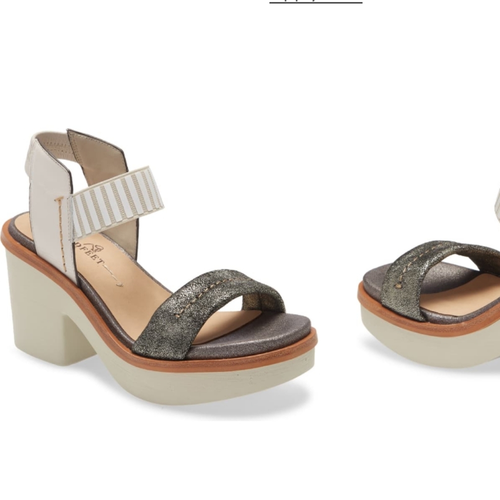 NakedFeet Basalt Platform Sandal size 6